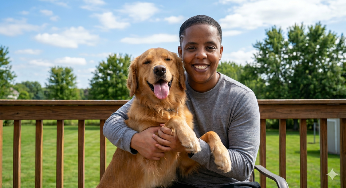 Jay with her pets